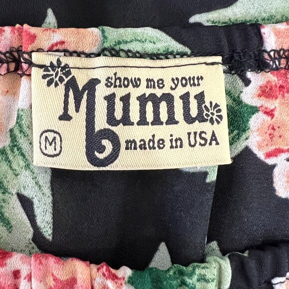 Show Me Your Mumu Rane Romper Flower Puff Sleeves SZ Medium - Picture 6 of 7